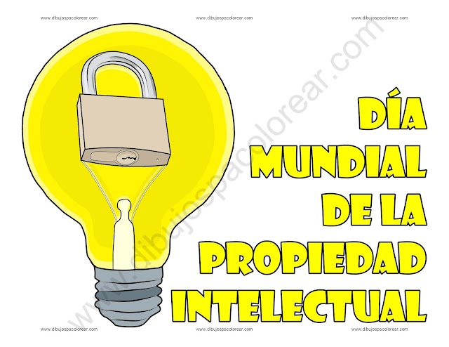 Dia mundial de la propiedad intelectual dibujo a color y para colorear